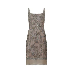 1990s Lindka Cierach Couture Beaded Shift Dress