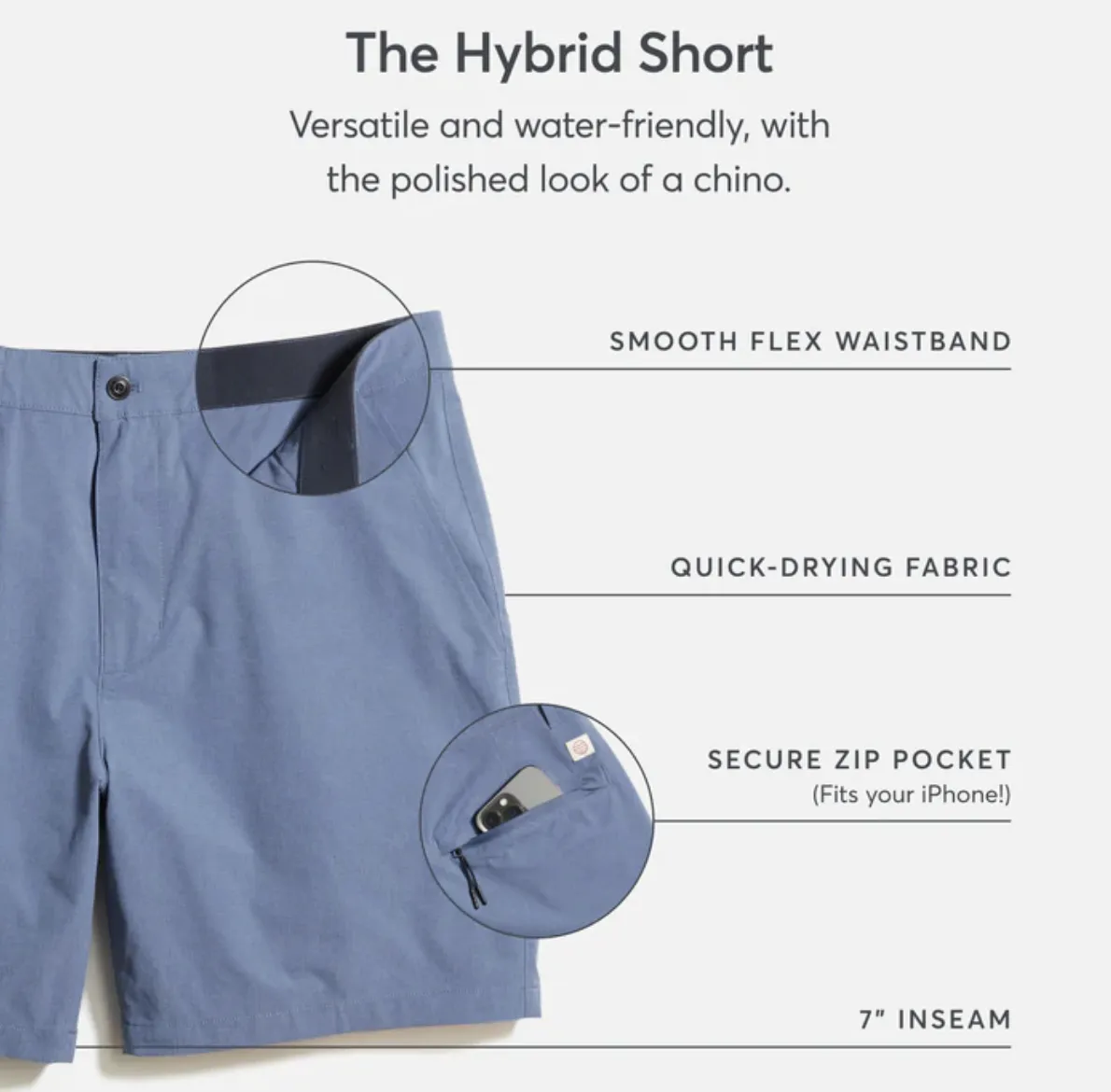 7" Hybrid Short - Vintage Indigo