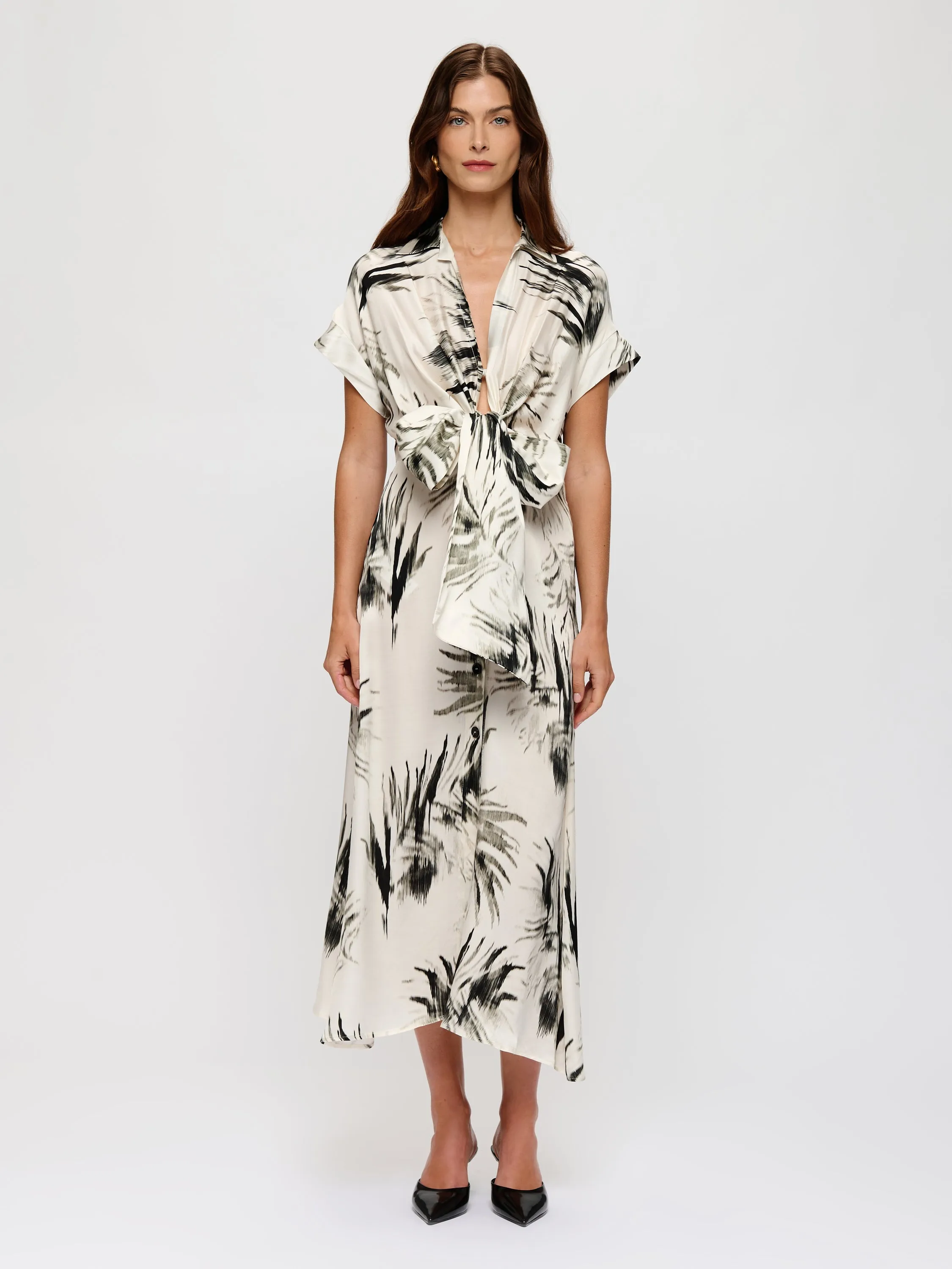Abstract Satin Dress