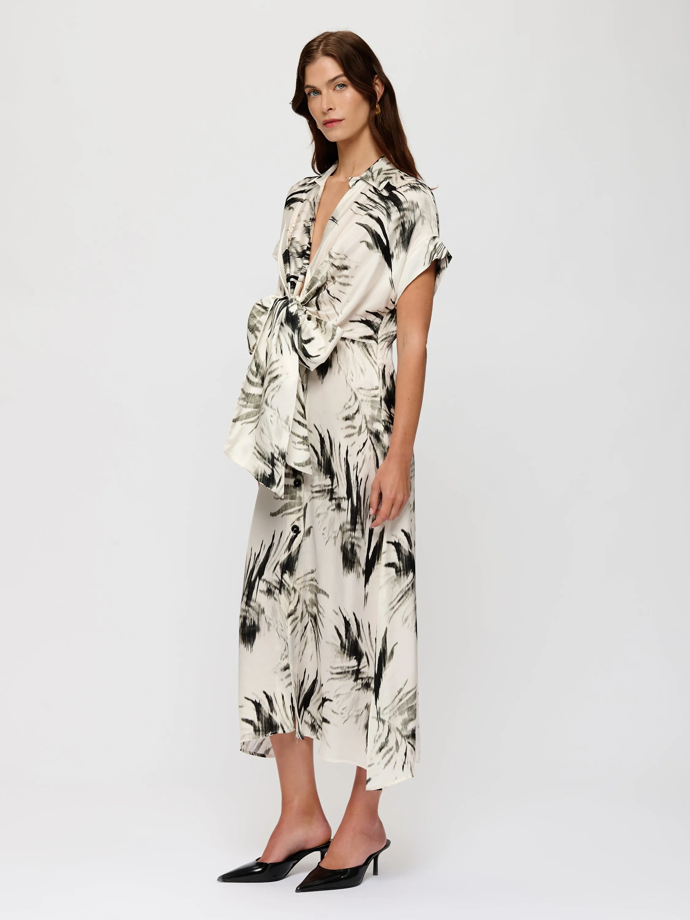 Abstract Satin Dress