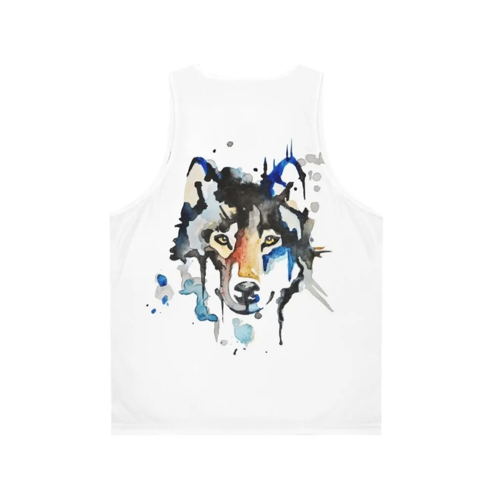 Abstract Watercolor Wolf Unisex Tank Top