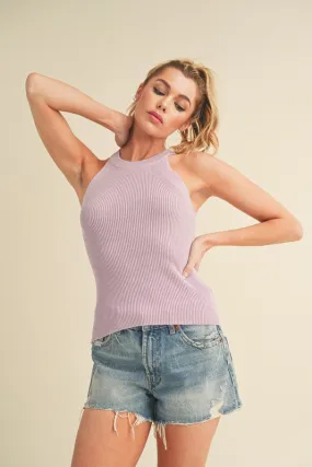 Aemi   Co Grecian Neck Ribbed Tank