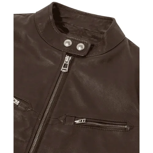 Aisha Café Racer Leather Jacket for Women