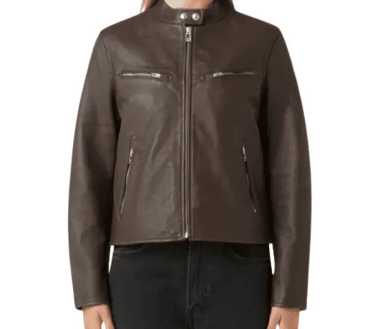 Aisha Café Racer Leather Jacket for Women