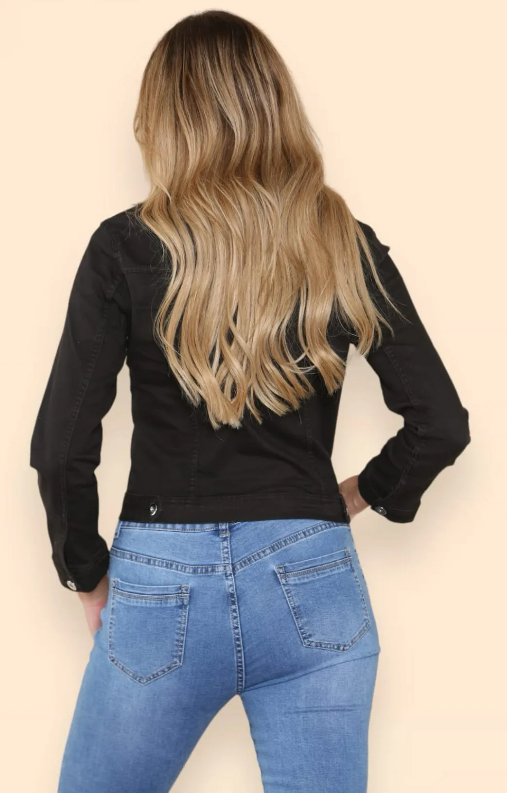 Amara Reya Stretchy Pink Denim Jacket