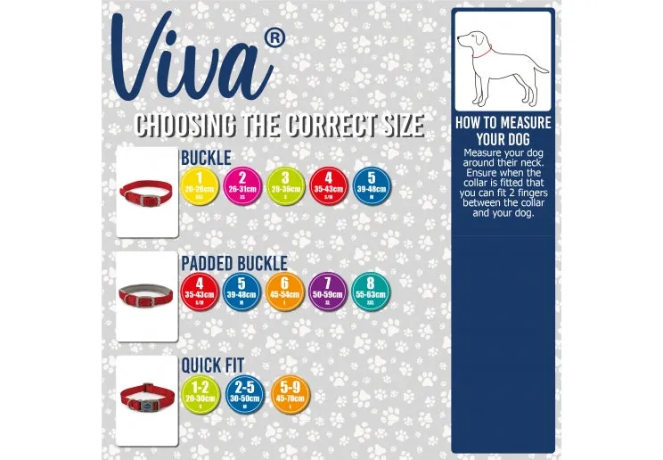 Ancol - Viva Nylon Buckle Collar - Red - Size 4 (35-43cm)