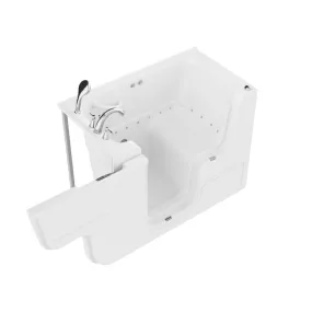 ANZZI Coupe Series 29 in. x 53 in. Left Drain Wheelchair Access Walk-In Air Tub in White