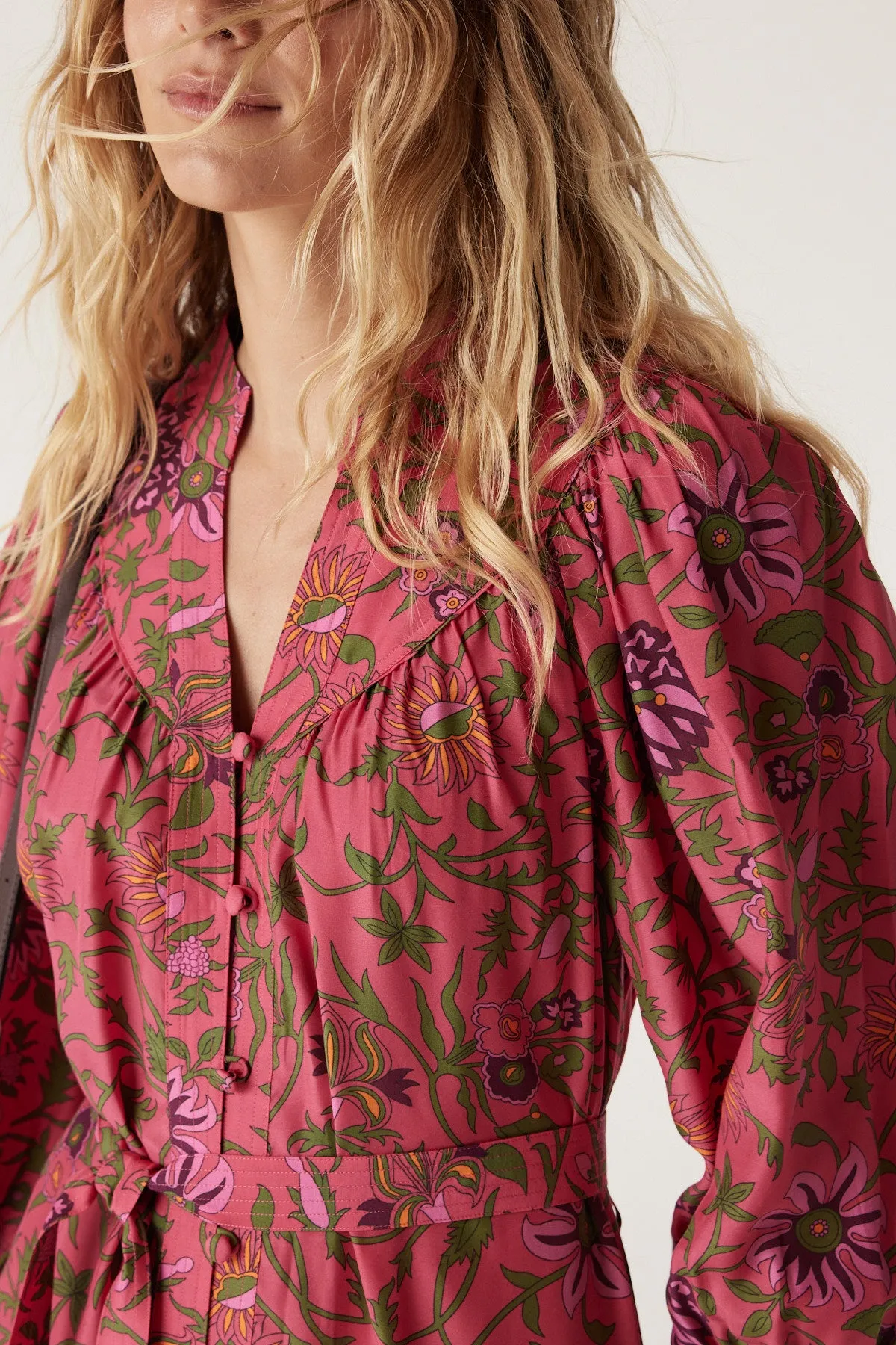 Balmoral Midi Dress - Pink Floral