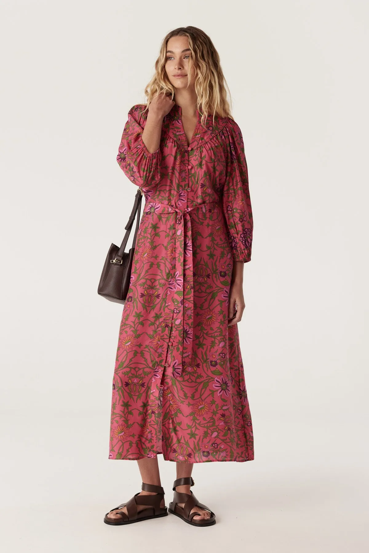 Balmoral Midi Dress - Pink Floral