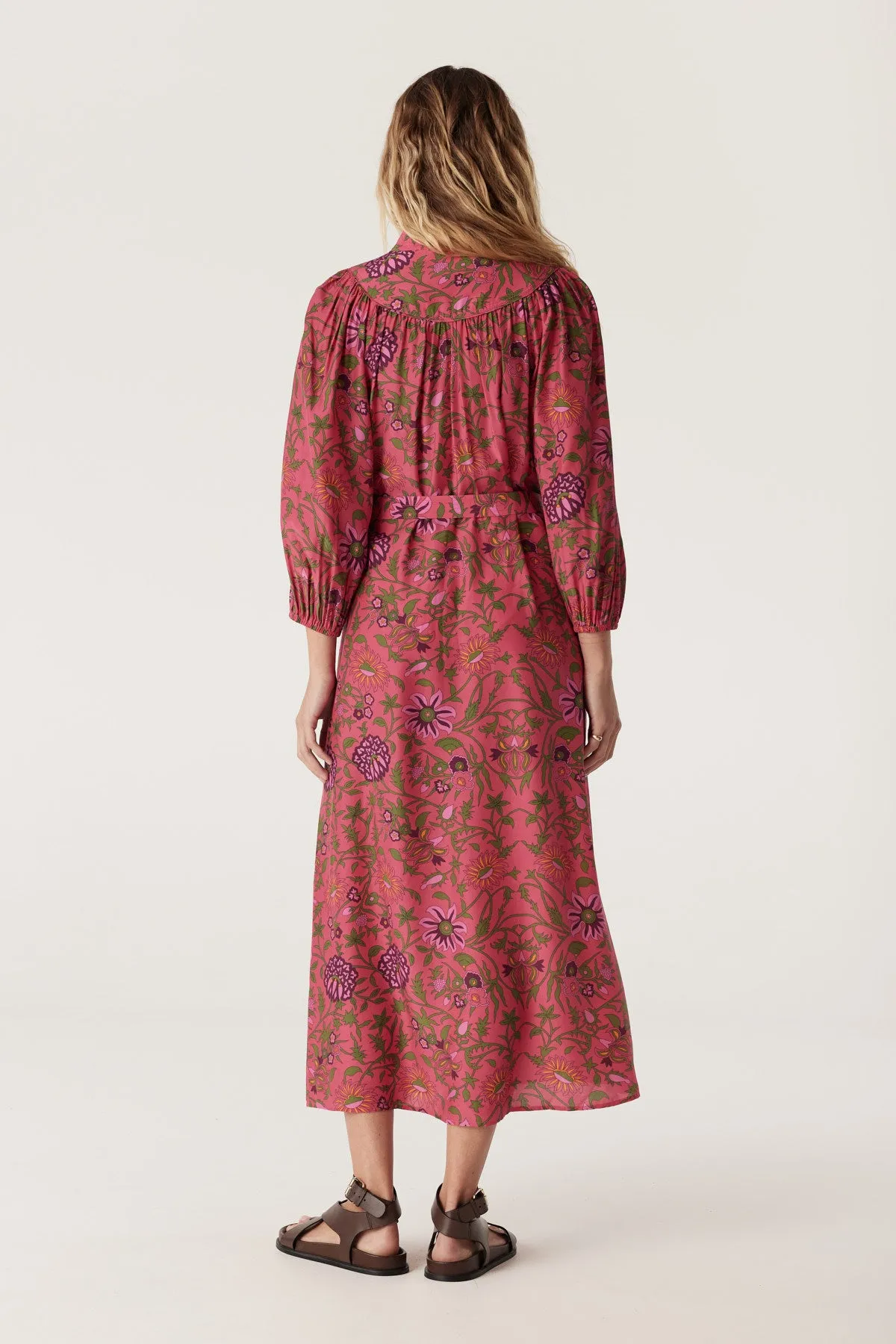 Balmoral Midi Dress - Pink Floral