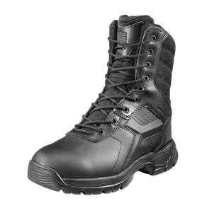 BATTLE OPS 8-INCH WATERPROOF TACTICAL BOOT - SIDE ZIP COMP SAFETY TOE, BLACK-