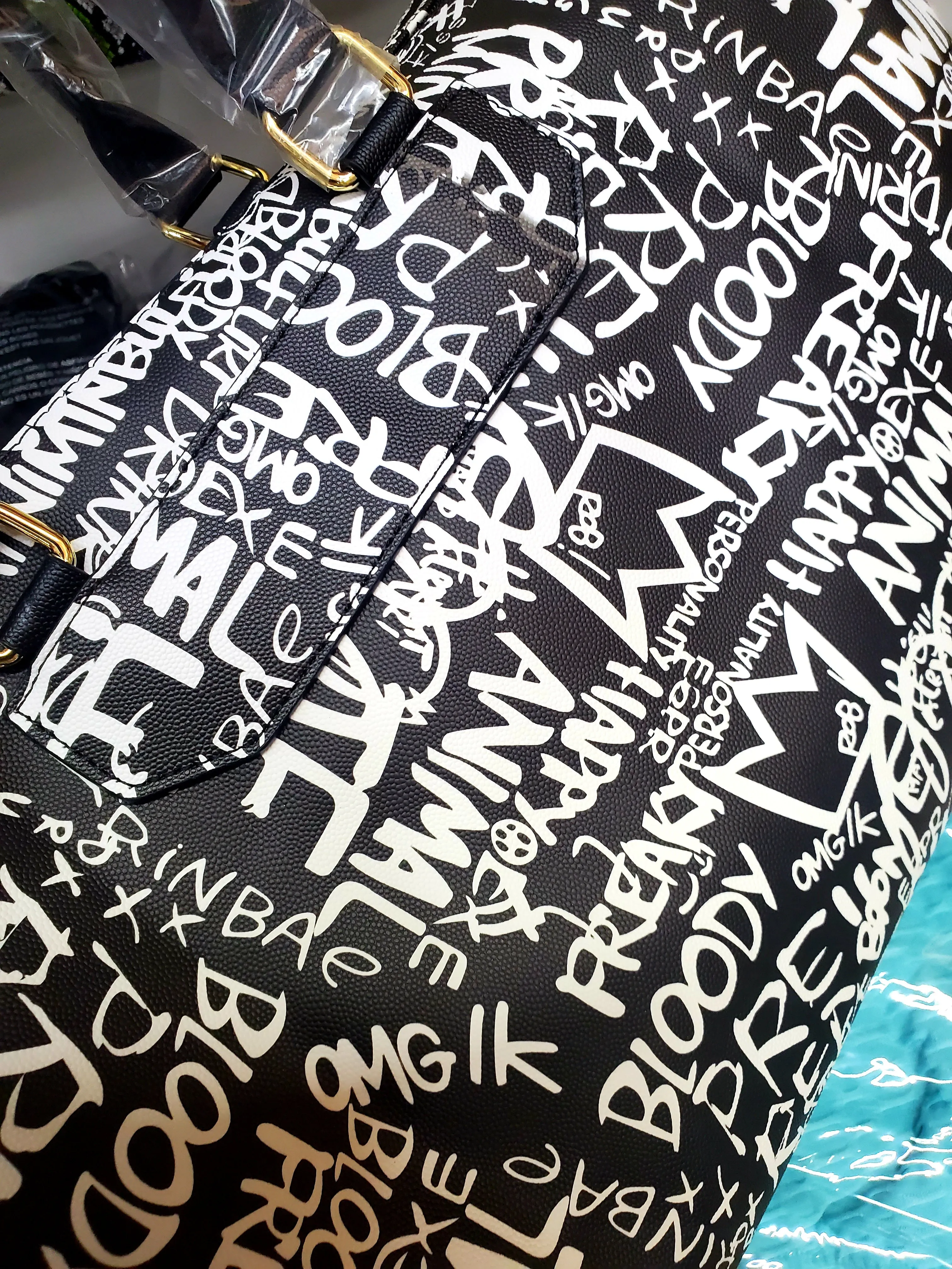 Black & White Graffiti Duffle Bag