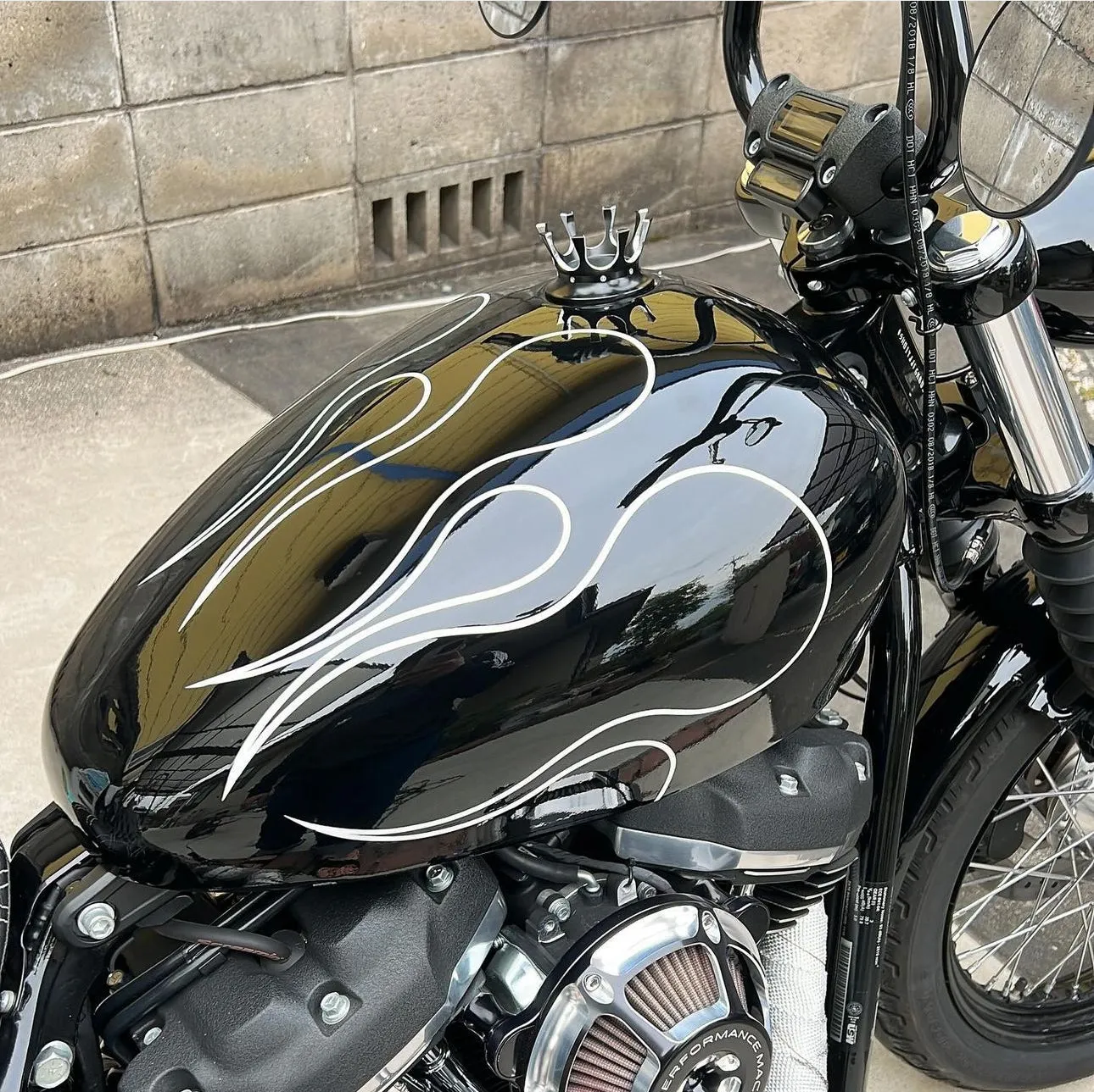 BLACK & WHITE STRIPE FLAMES - Iron