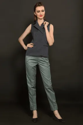 Black Long Collared Waistcoat