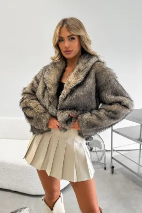 BLIZZARD Faux Fur Jacket - Brown