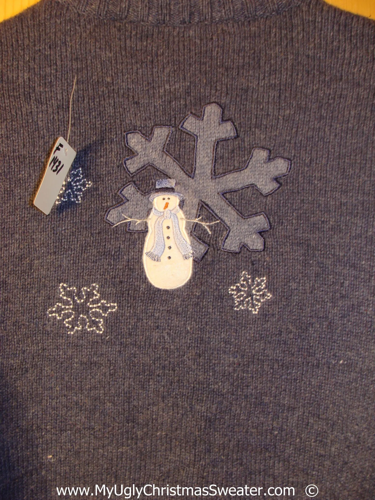 Blue Snwoman Cheesy Christmas Sweater