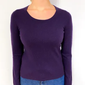 Blueberry Purple Cashmere Crew Neck Jumper Small