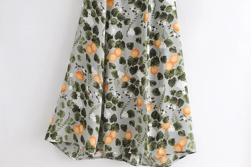 Boho Midi Dress, Madarin Garden Green