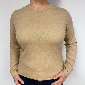 Caramel Brown Cashmere Crew Neck Jumper Large
