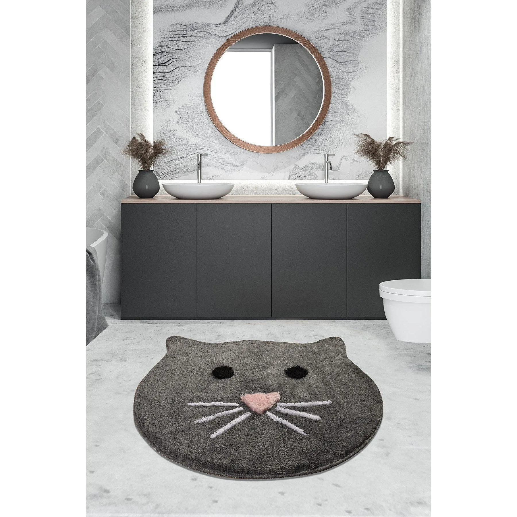 Cat - Anthracite  Bath Mat