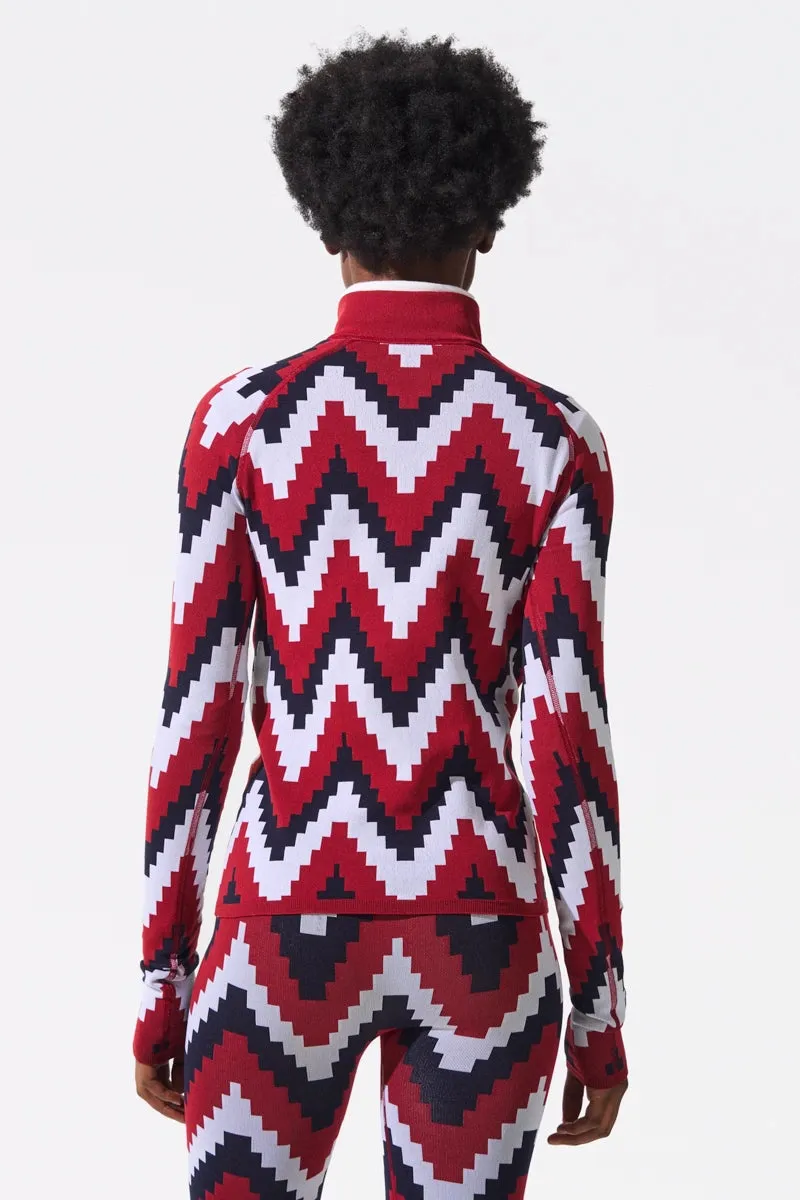 Chevron 1/4-Zip Base Layer Top