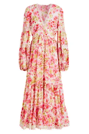 Cotton Slub Button Down Dress in Daisy Garden