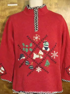 Criss Cross Design Funny Ugly Sweater for a Christmas Party