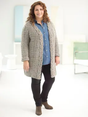 Curvy Girl® Crochet Cabled Cardigan