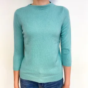Deep Mint Green Cashmere Crew Neck Jumper Extra Small/Petite