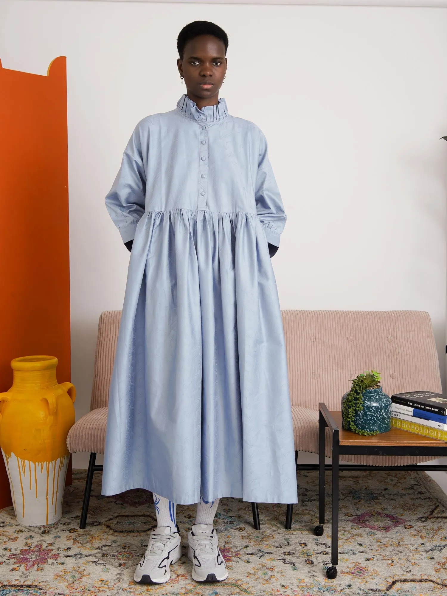 Doyin Sky Blue Midi Dress