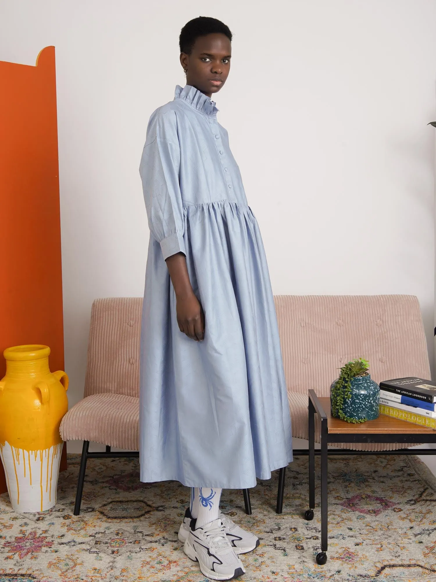 Doyin Sky Blue Midi Dress