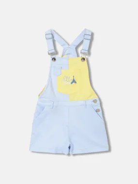 Elle Girls Blue Colour blocked Square neck Sleeveless Jumpsuit