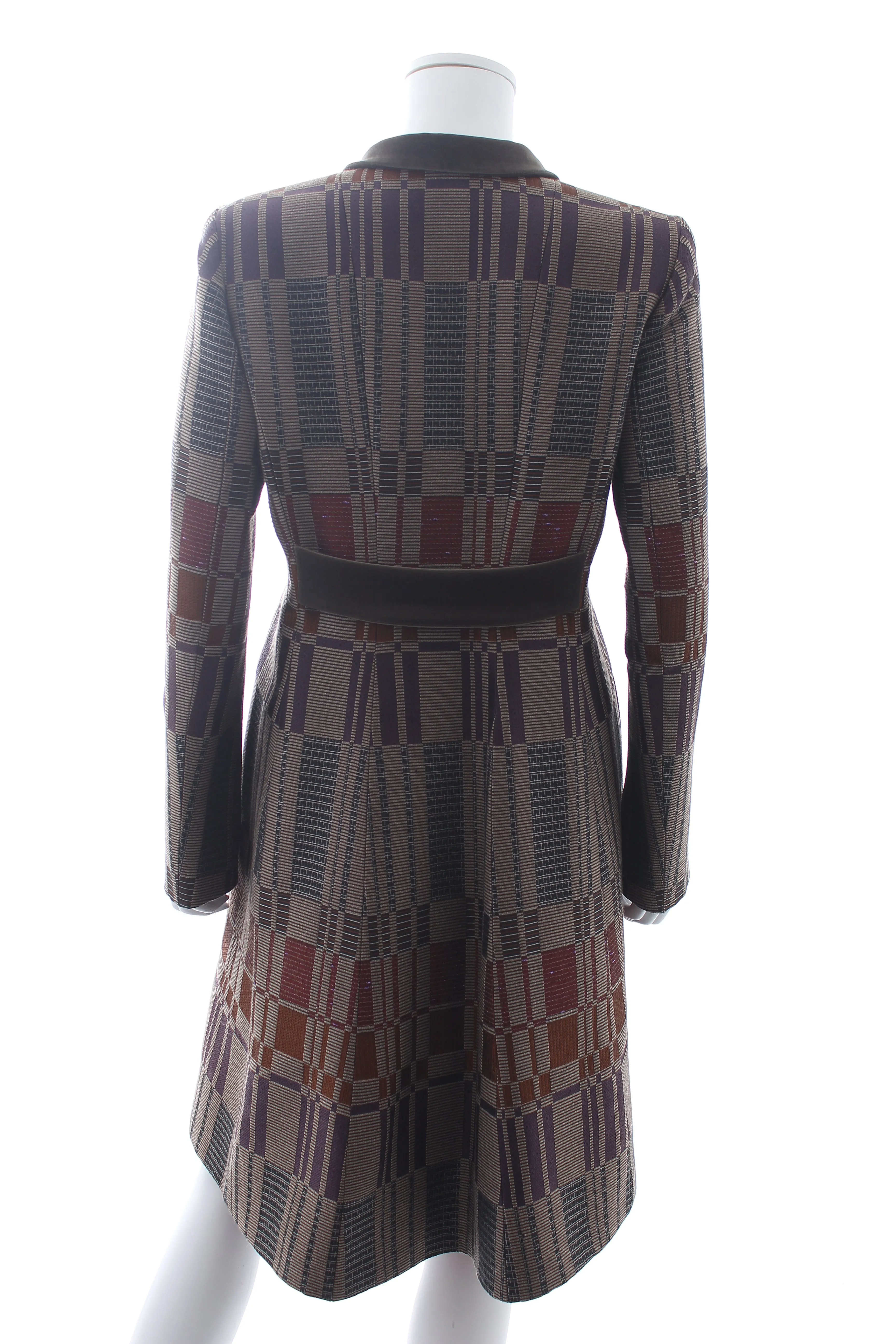 Etro Velvet-Trimmed Wool-Blend Jacquard Coat