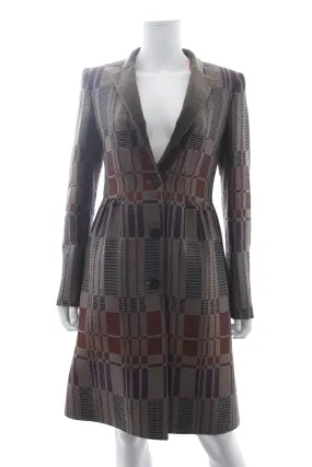 Etro Velvet-Trimmed Wool-Blend Jacquard Coat