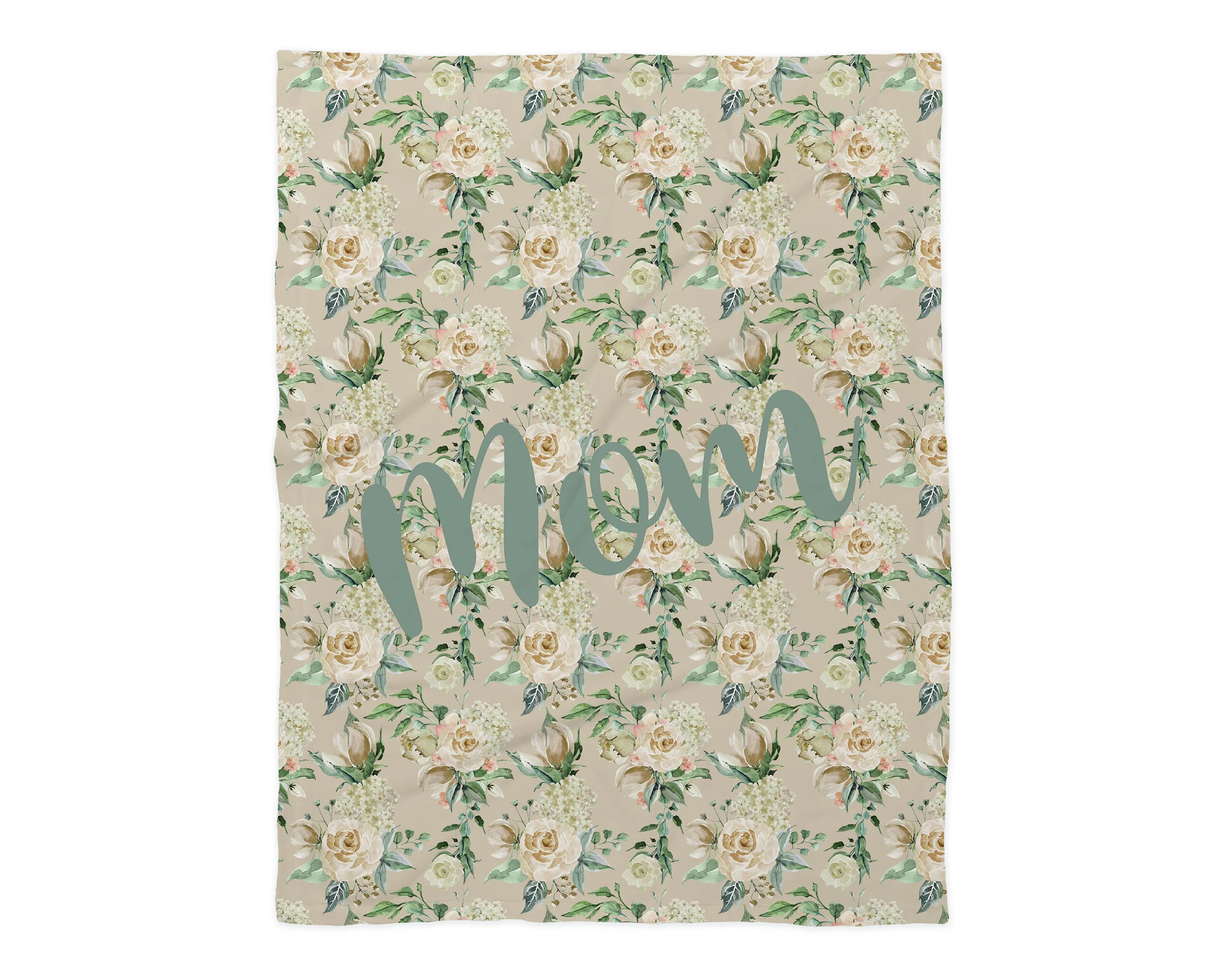 Family Name Minky Blanket - Cream Floral *2 Layer