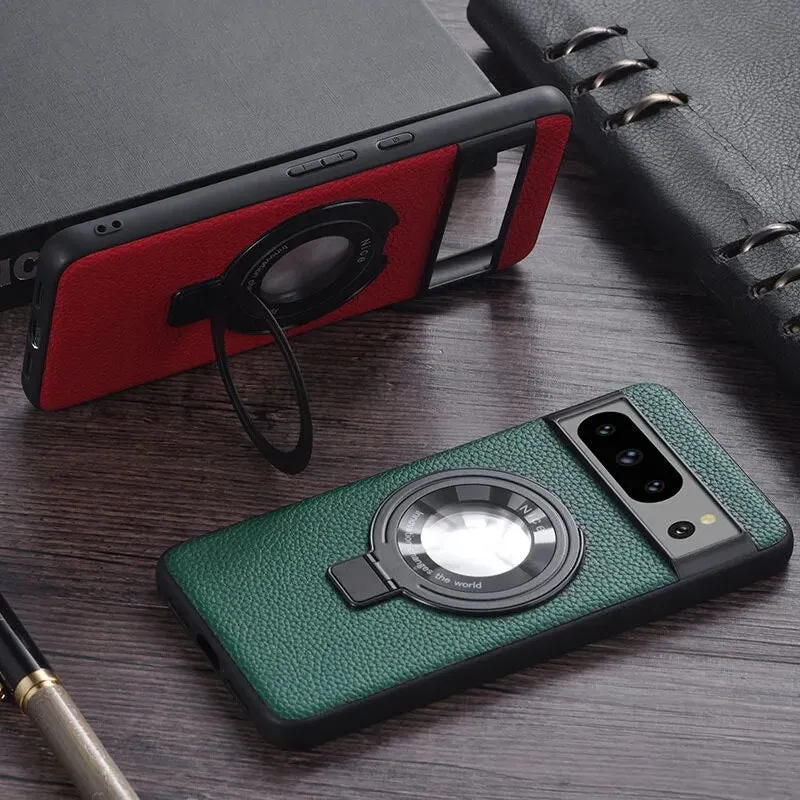 Ferme Leather Case With Magnetic Kickstand for Google Pixel 8 Series