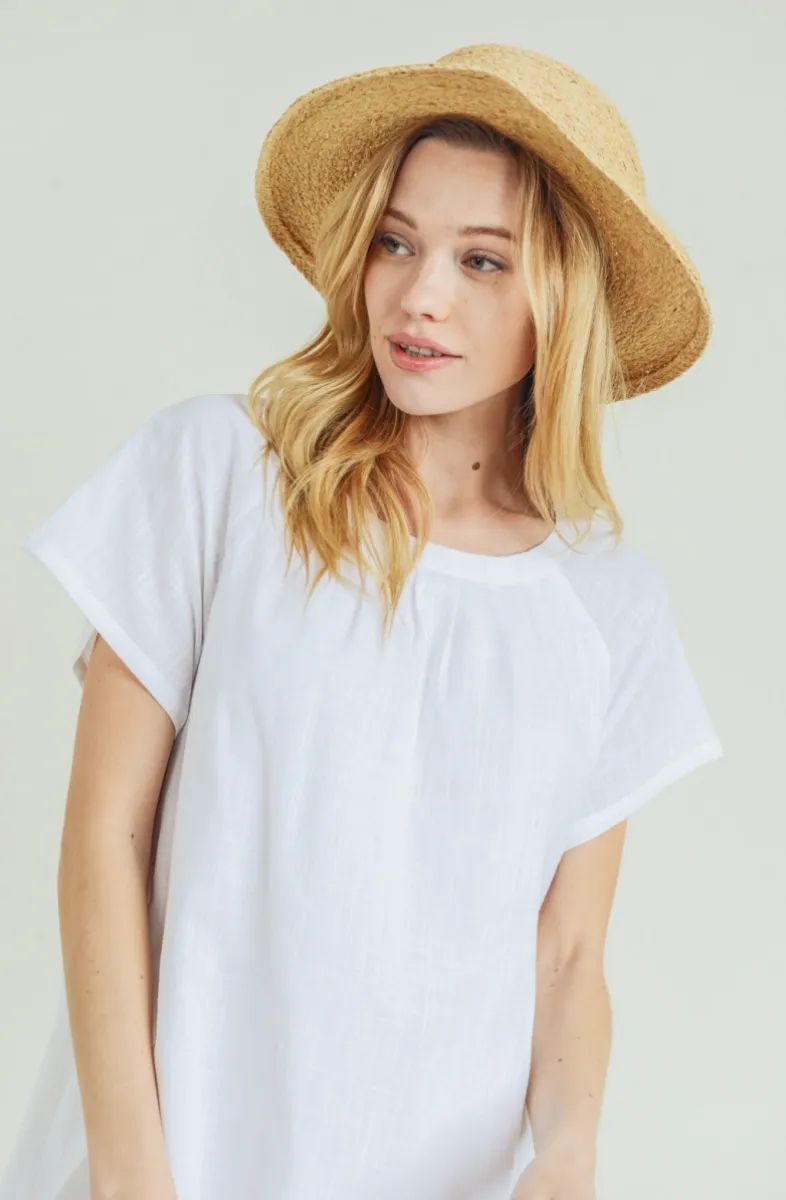 FINAL SALE Oceanside White Cotton Shift Dress