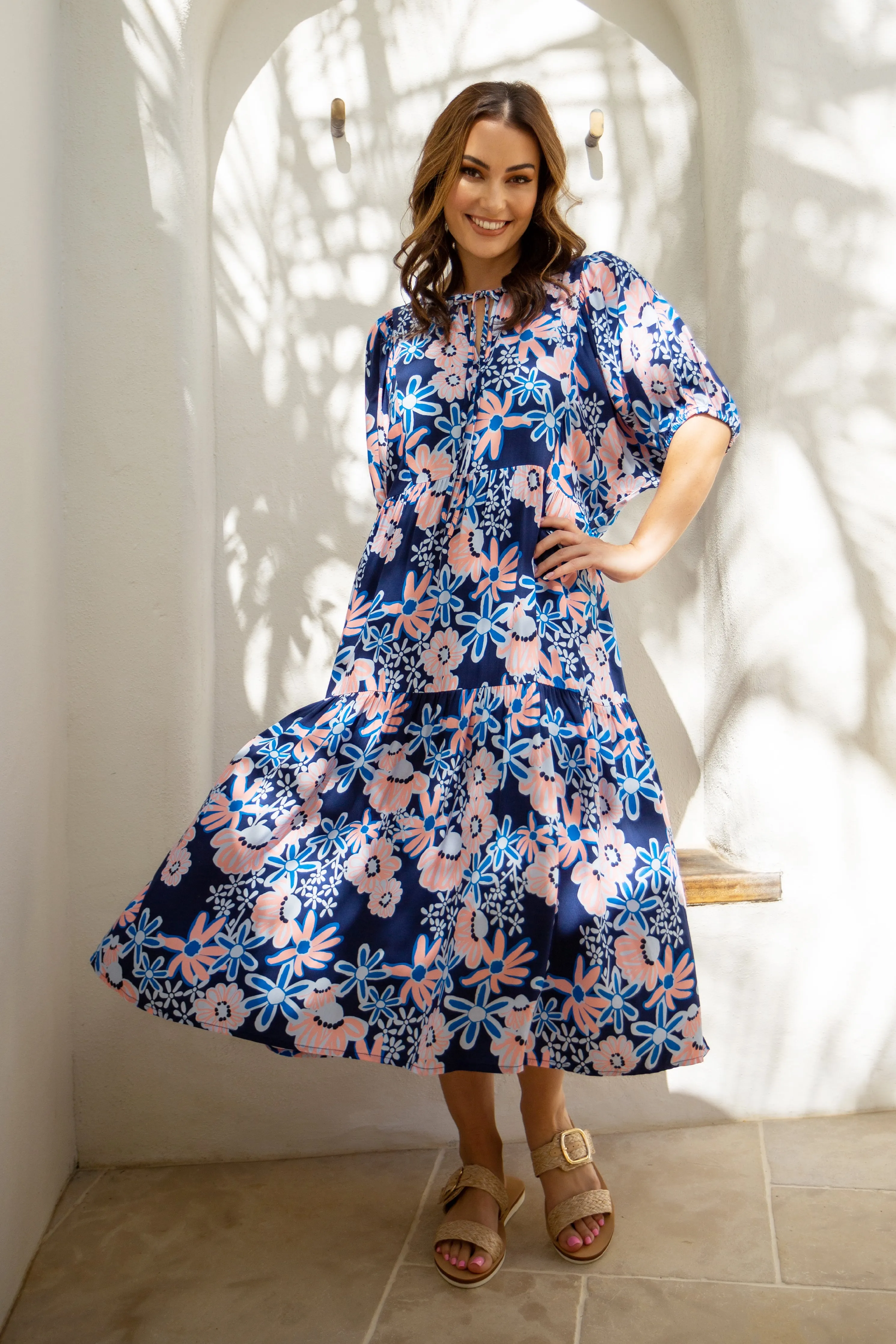 FINAL SALE Roamer Midi Dress in Floral Harvest