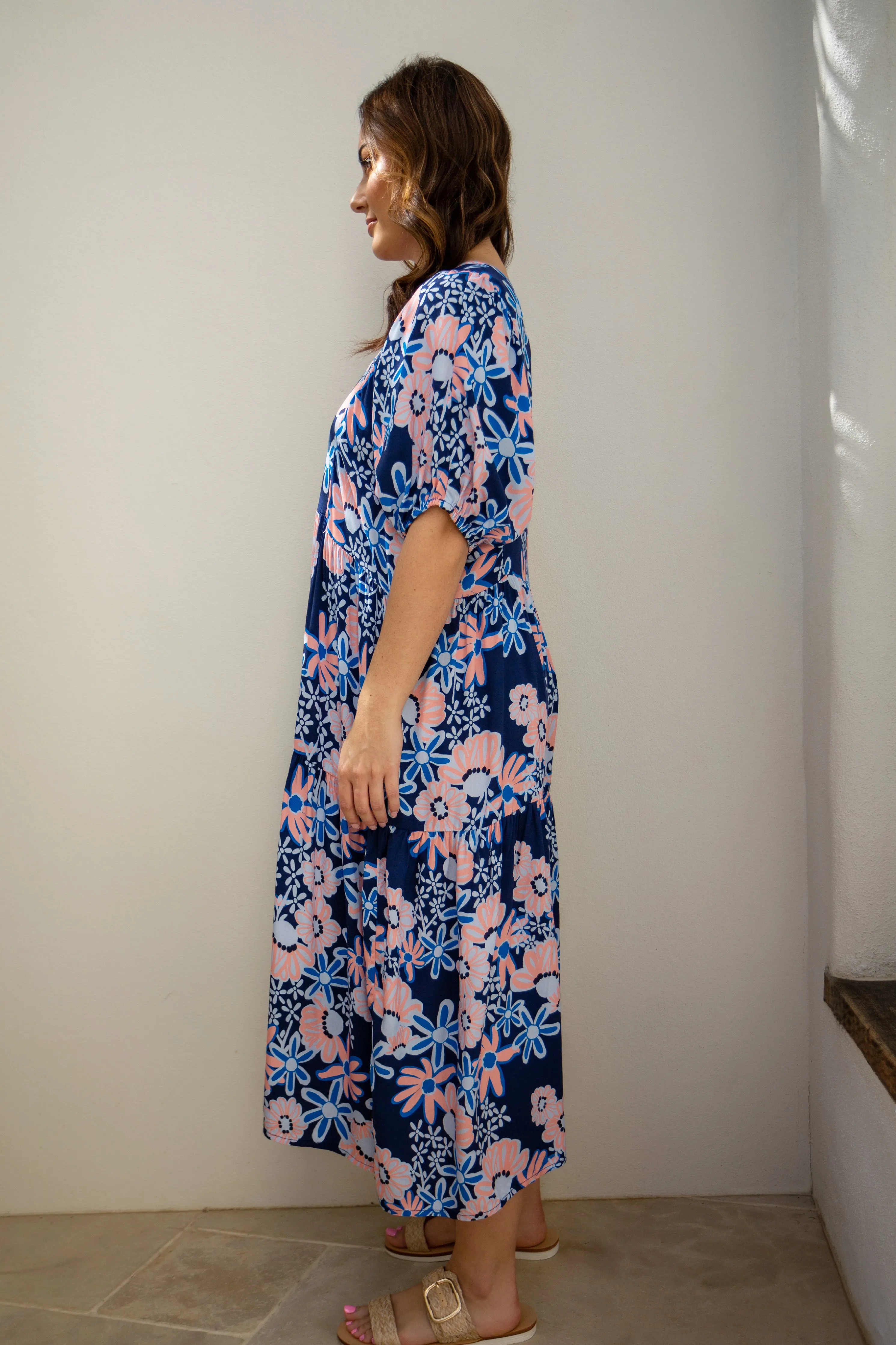FINAL SALE Roamer Midi Dress in Floral Harvest
