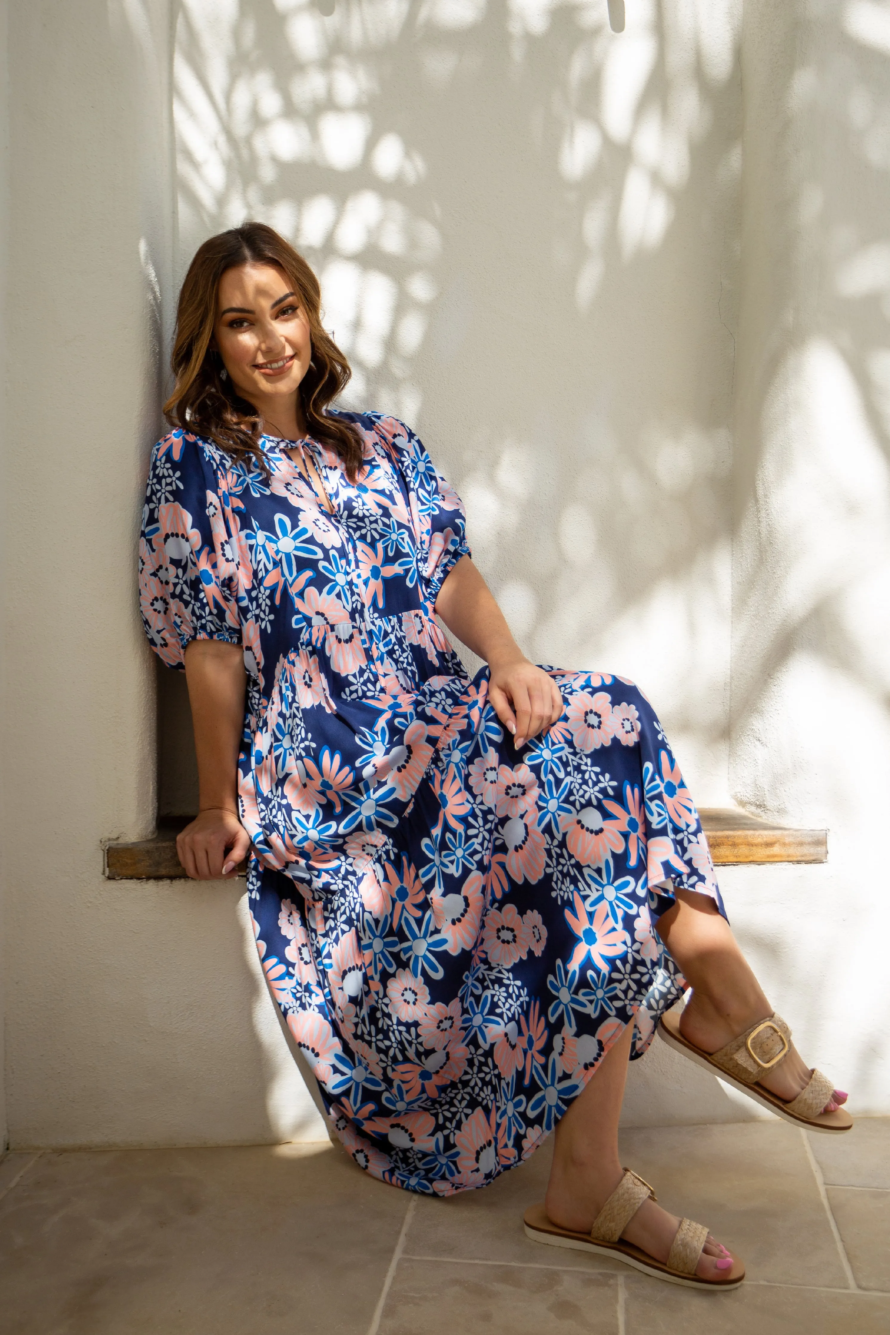 FINAL SALE Roamer Midi Dress in Floral Harvest