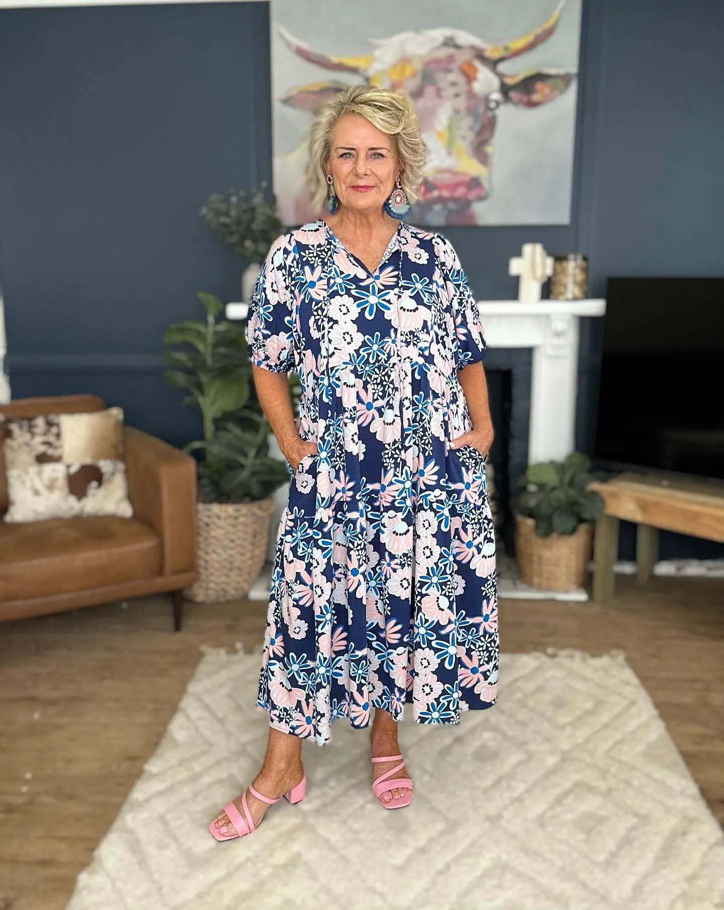 FINAL SALE Roamer Midi Dress in Floral Harvest