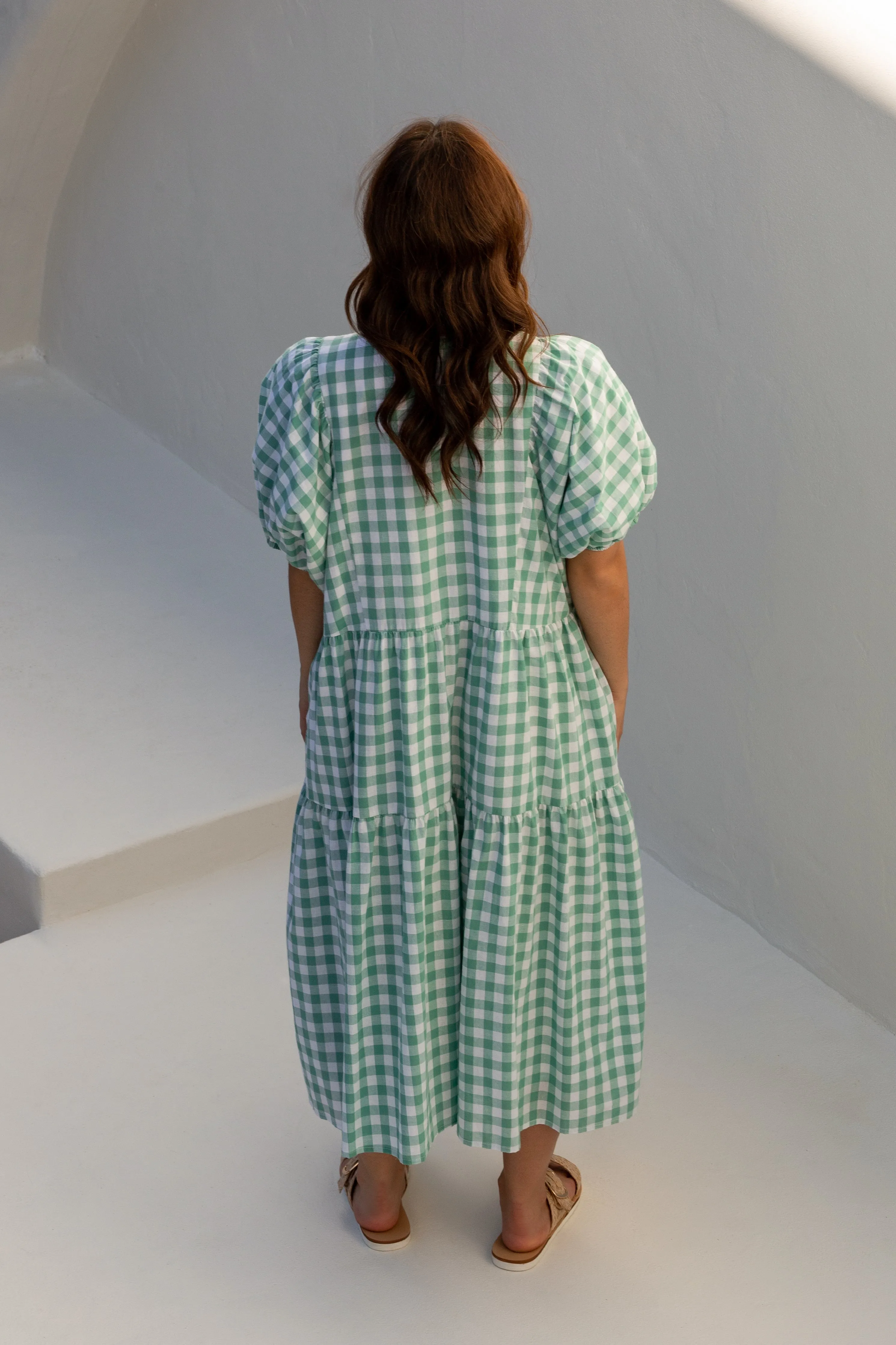 FINAL SALE Roamer Midi Dress in Haze Gingham