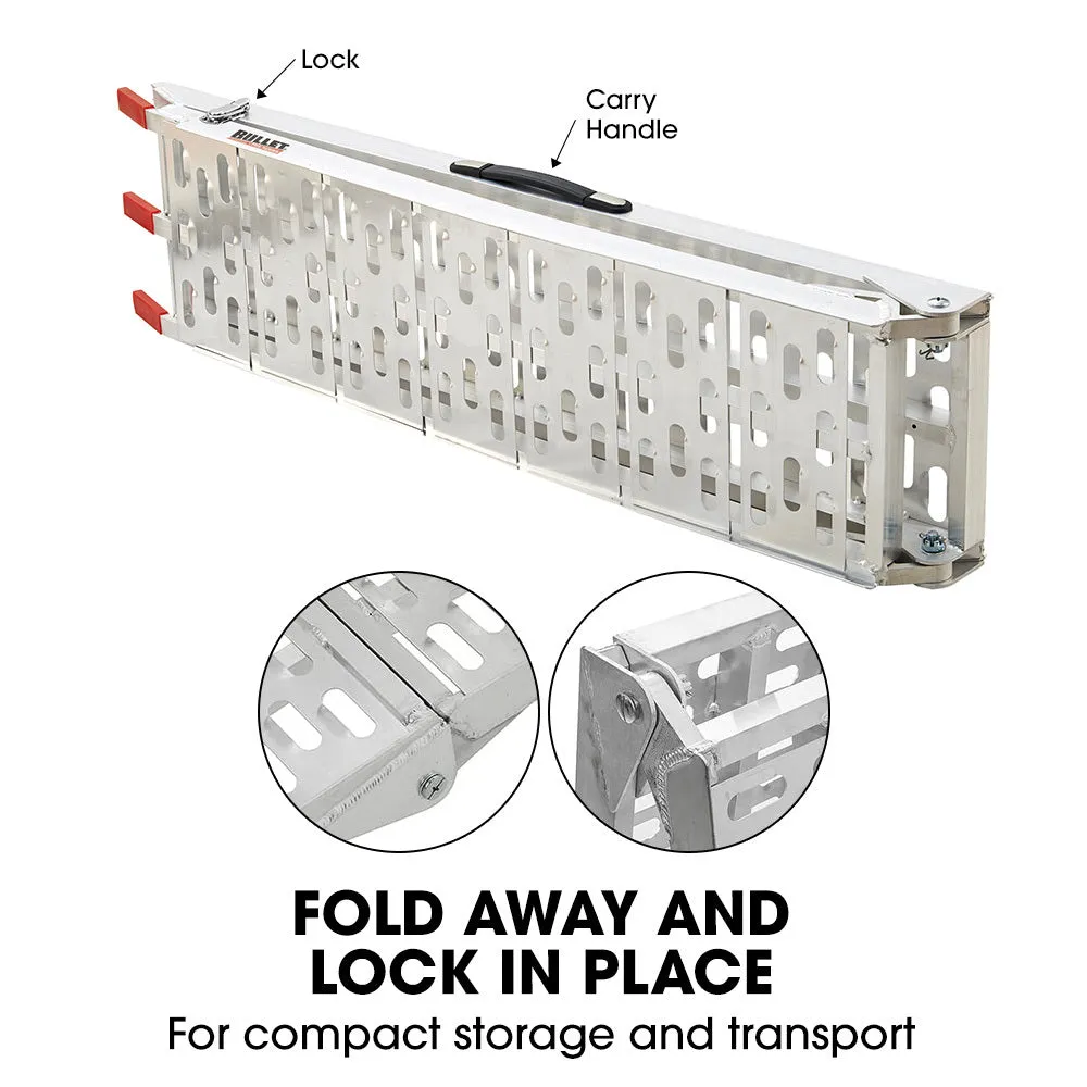 Foldable 2.3m Aluminium Loading Ramps, 680kg, Bullet Pro