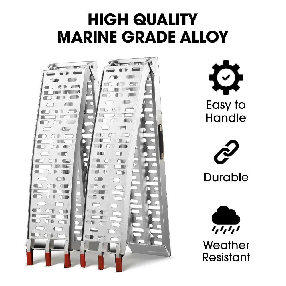 Foldable 2.3m Aluminium Loading Ramps, 680kg, Bullet Pro
