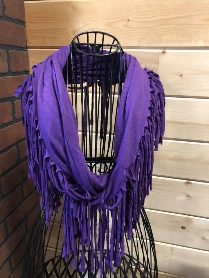 Fringe Tassel Scarf Dark Purple