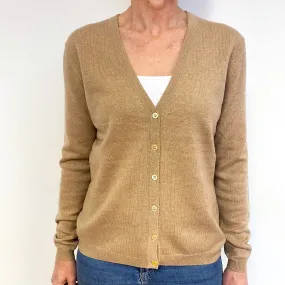 Fudge Brown Cashmere V-Neck Cardigan Medium