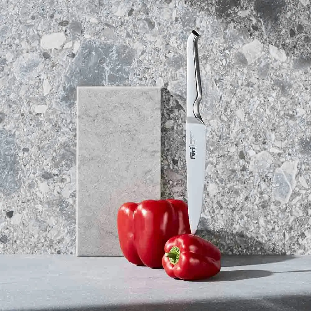 Furi Stone Knife Block Set Sepia Terazzo 5 Piece