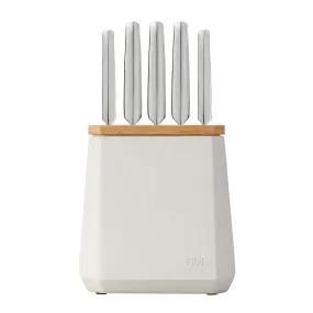 Furi Stone Knife Block Set Snow Terrazzo 6 Piece