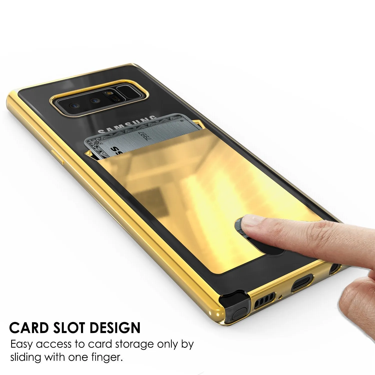 Galaxy Note 8 Case, PUNKCASE® LUCID Gold Series | Card Slot | SHIELD Screen Protector | Ultra fit