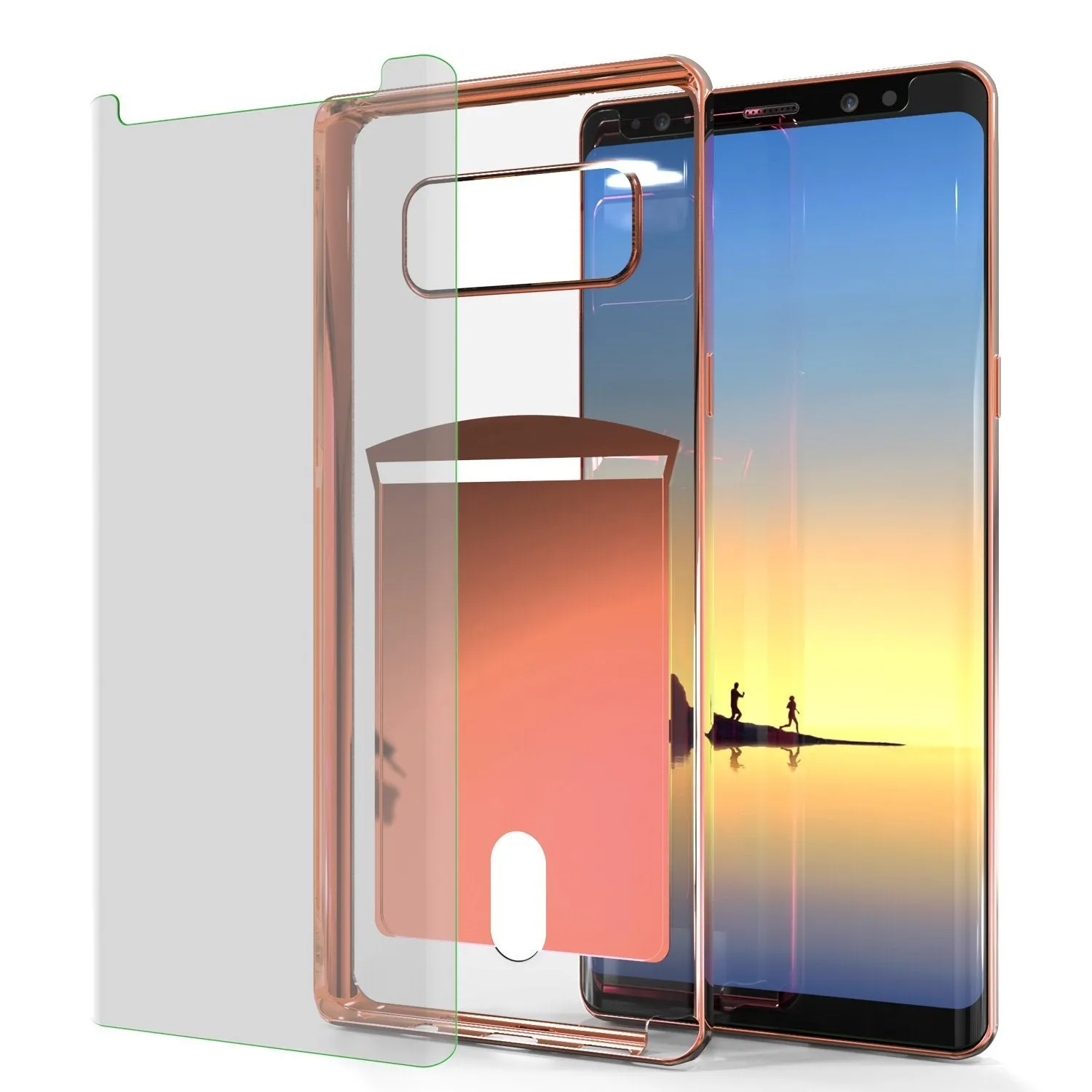 Galaxy Note 8 Case, PUNKCASE® LUCID Rose Gold Series | Card Slot | SHIELD Screen Protector